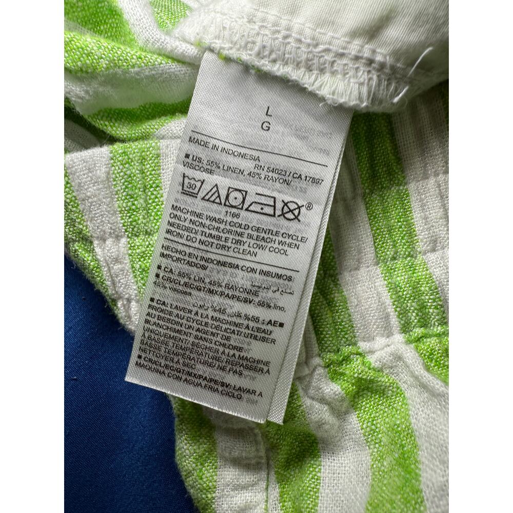 Old Navy striped linen pocket pull on shorts‎ womens large comfort coastal boho - Picture 5 of 9